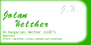 jolan welther business card